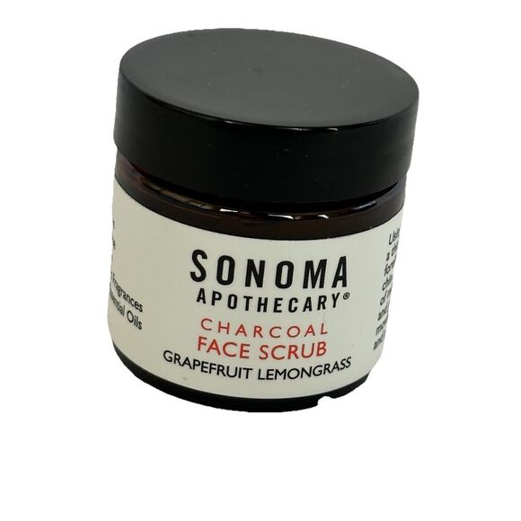 Sonoma Apothecary Charcoal Face Scrub 1oz. Grapefruit Lemongrass Paraben-Free - Picture 5 of 5
